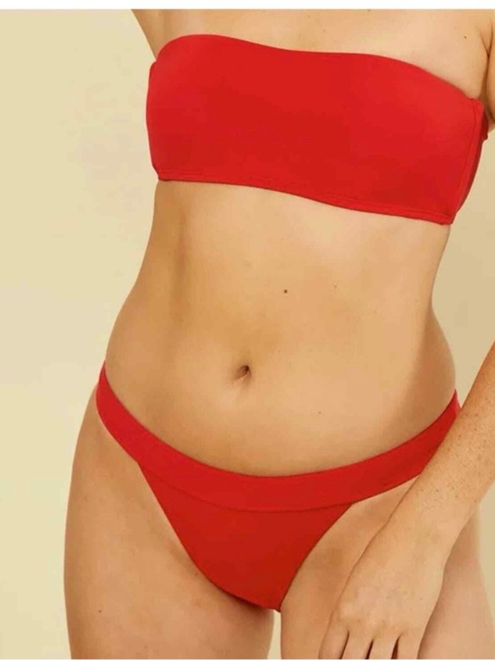 Andie Red Strapless Bikini top (with 2 removable straps)